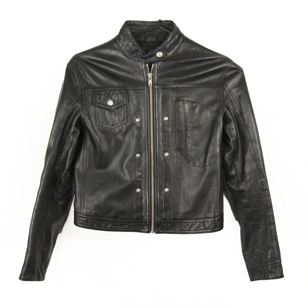 Rare Tough Jeans Japan Black Leather Moto Jacket